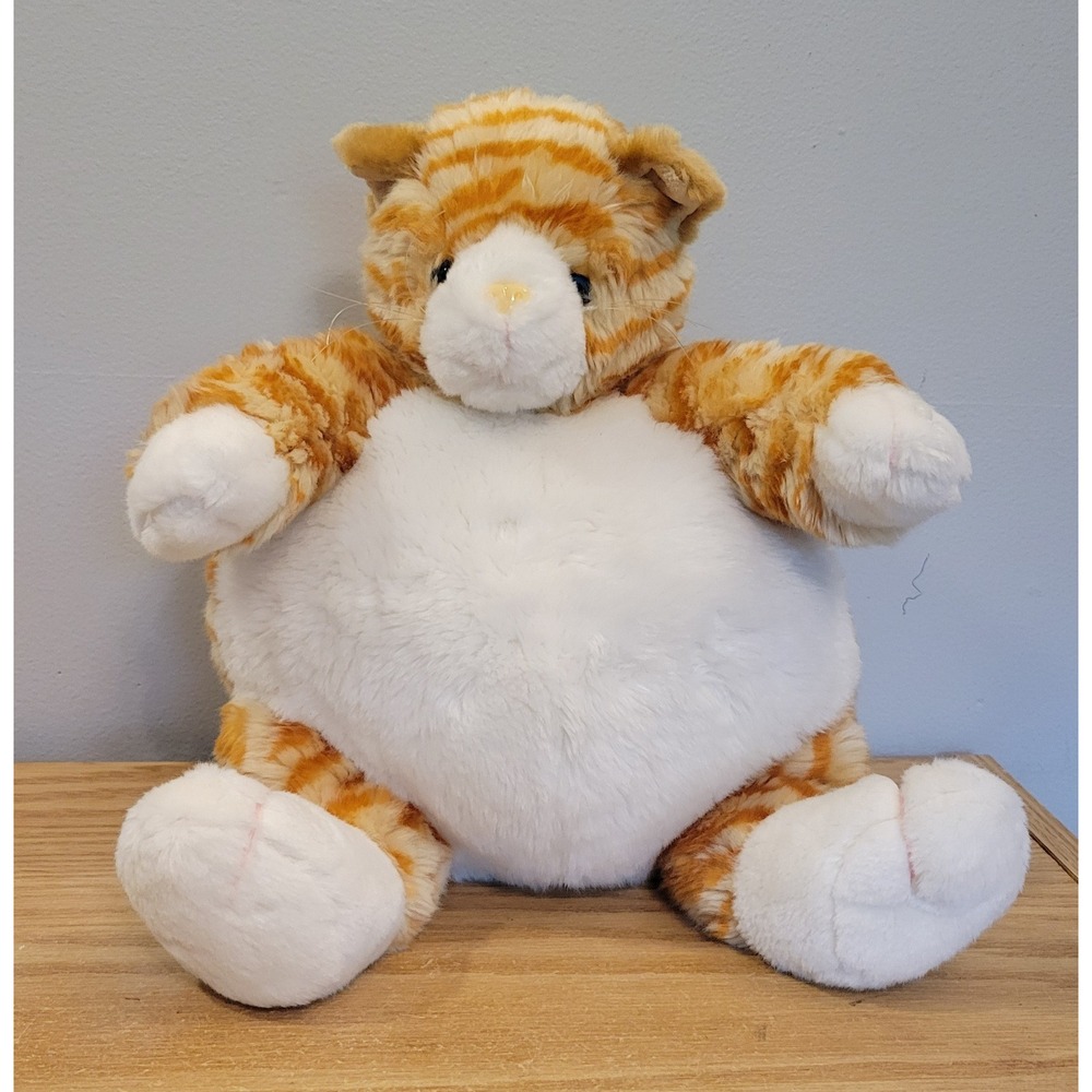Unipak Large Plumpee Orange Tabby Cat 13" Fat Chubby Plush Stuffed Toy